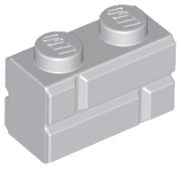 LEGO klocek 1x2 faktura cegły (jasnoszary)